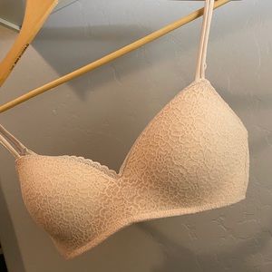 Aerie Nude Lace Pushup Bra 32D